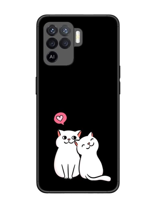 Cat Love Glossy Metal Phone Cover for Oppo F19 Pro Zapvi