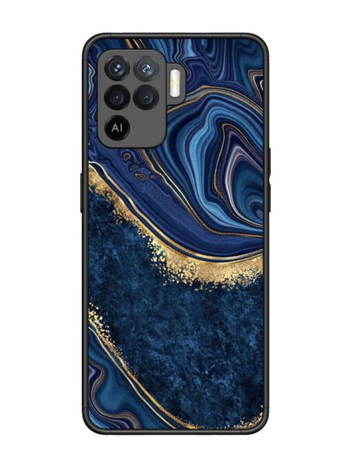 Abstract Background Blue Glossy Metal TPU Phone Cover for Oppo F19 Pro Zapvi