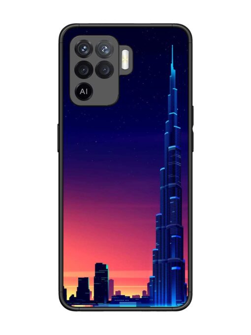 Burj Khalifa Abstract Glossy Metal Phone Cover for Oppo F19 Pro Zapvi