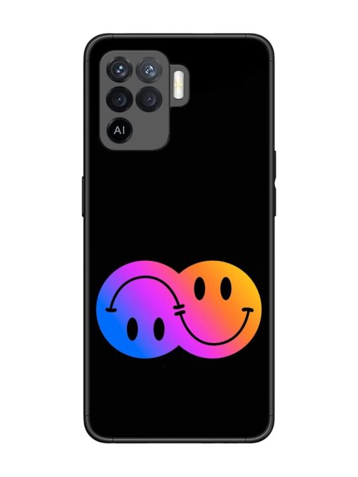 Gradient Smile Art Glossy Metal TPU Phone Cover for Oppo F19 Pro Zapvi