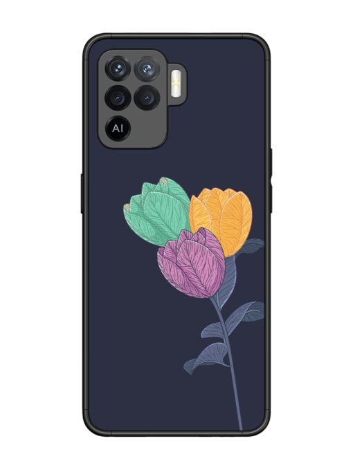 Flower Vector Glossy Metal Phone Cover for Oppo F19 Pro