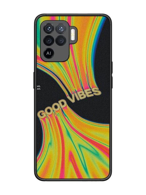 Good Vibes Glossy Metal Phone Cover for Oppo F19 Pro