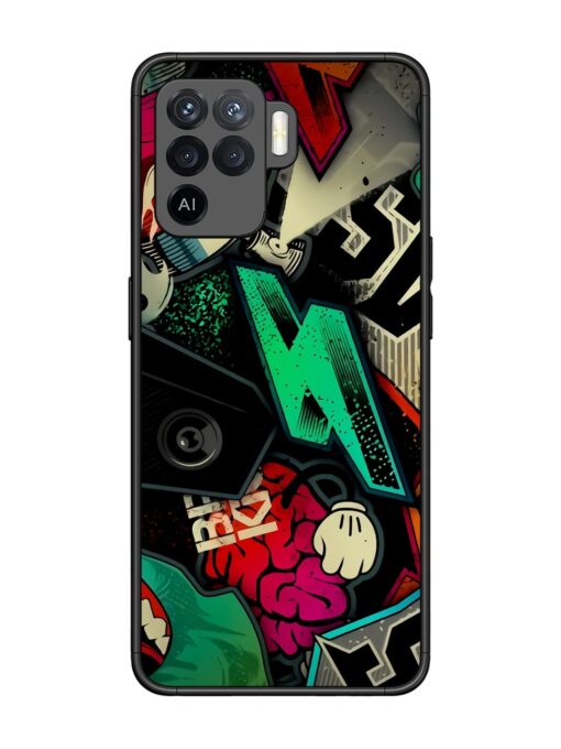 Graffiti Art Glossy Metal Phone Cover for Oppo F19 Pro Zapvi