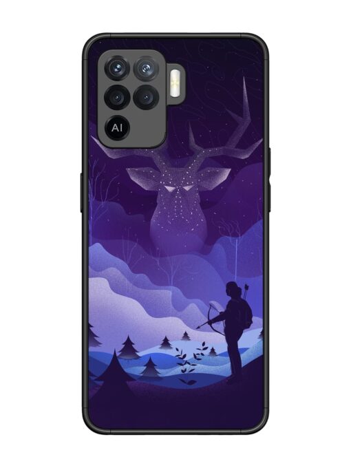 Deer Forest River Glossy Metal Phone Cover for Oppo F19 Pro Zapvi