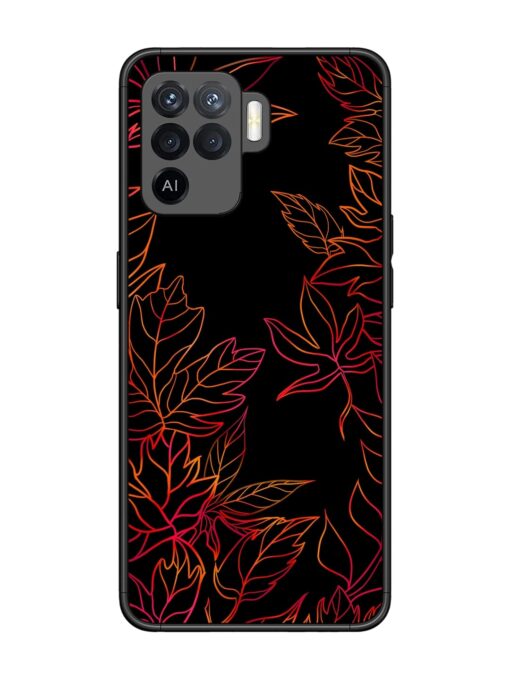 Red Floral Pattern Glossy Metal Phone Cover for Oppo F19 Pro Zapvi