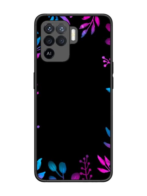 Flower Pattern Watercolor Glossy Metal Phone Cover for Oppo F19 Pro Zapvi