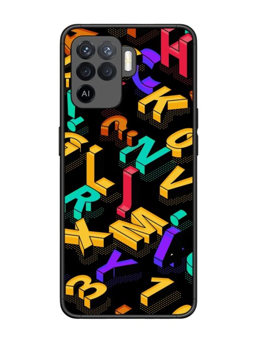 Seamless Pattern With Letters Glossy Metal Phone Cover for Oppo F19 Pro Zapvi