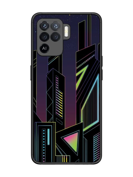 Neon Dreamscape Glossy Metal Phone Cover for Oppo F19 Pro Zapvi