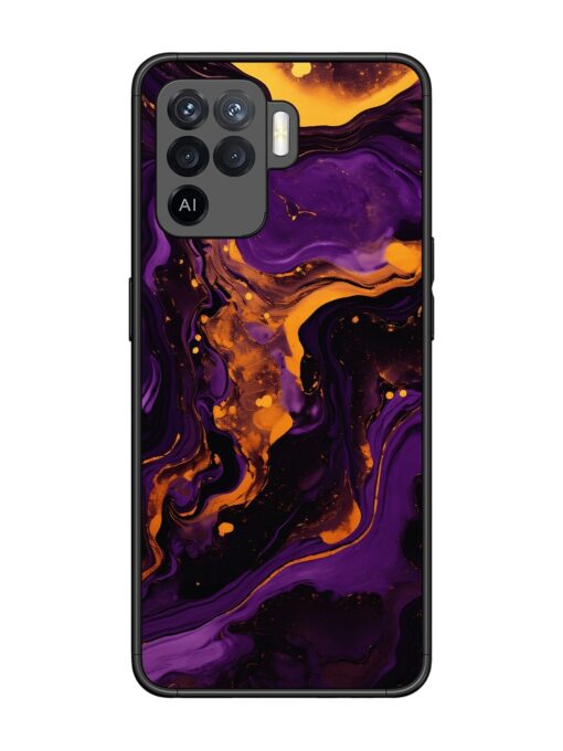 Painting Of A Purple Glossy Metal Phone Cover for Oppo F19 Pro Zapvi