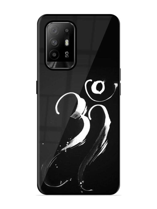 Om Logo Glossy Metal Phone Cover for Oppo F19 Pro Plus