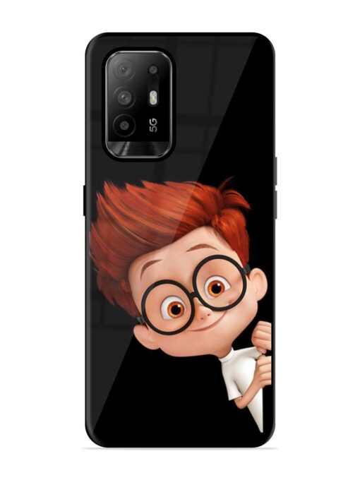 Smart Boy Cartoon Glossy Metal Phone Cover for Oppo F19 Pro Plus