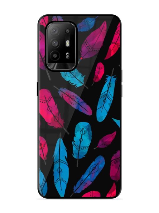 Feather Art Glossy Metal Phone Cover for Oppo F19 Pro Plus Zapvi