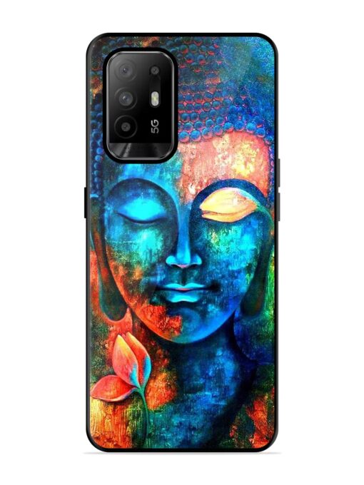 Buddha Painting Glossy Metal Phone Cover for Oppo F19 Pro Plus Zapvi