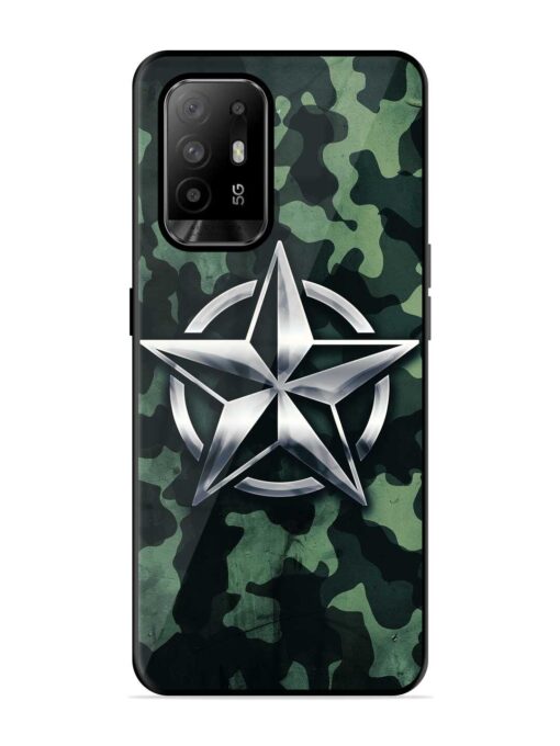 Indian Army Star Design Glossy Metal Phone Cover for Oppo F19 Pro Plus Zapvi