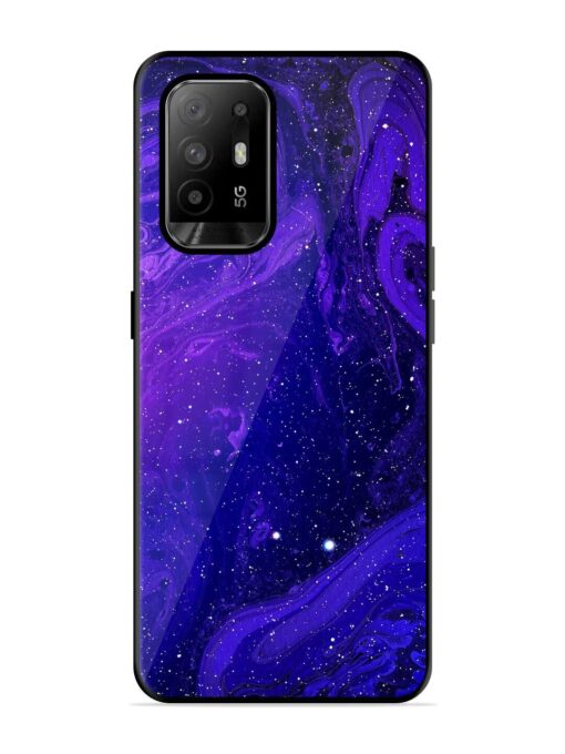 Galaxy Acrylic Abstract Art Glossy Metal Phone Cover for Oppo F19 Pro Plus