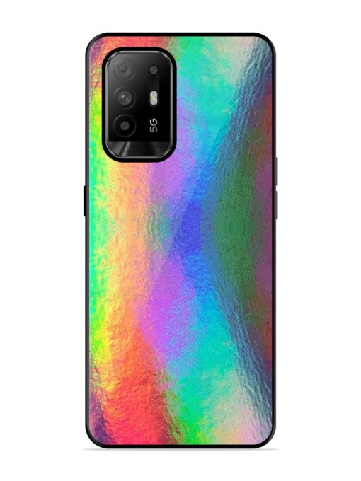 Colorful Holographic Background Glossy Metal TPU Phone Cover for Oppo F19 Pro Plus Zapvi