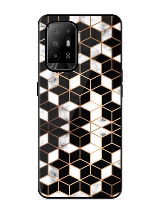 Vector Marble Texture Glossy Metal Phone Cover for Oppo F19 Pro Plus Zapvi