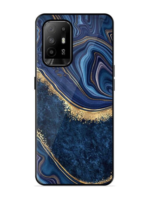 Abstract Background Blue Glossy Metal TPU Phone Cover for Oppo F19 Pro Plus Zapvi