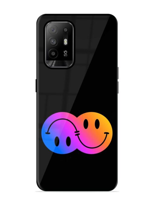 Gradient Smile Art Glossy Metal TPU Phone Cover for Oppo F19 Pro Plus Zapvi