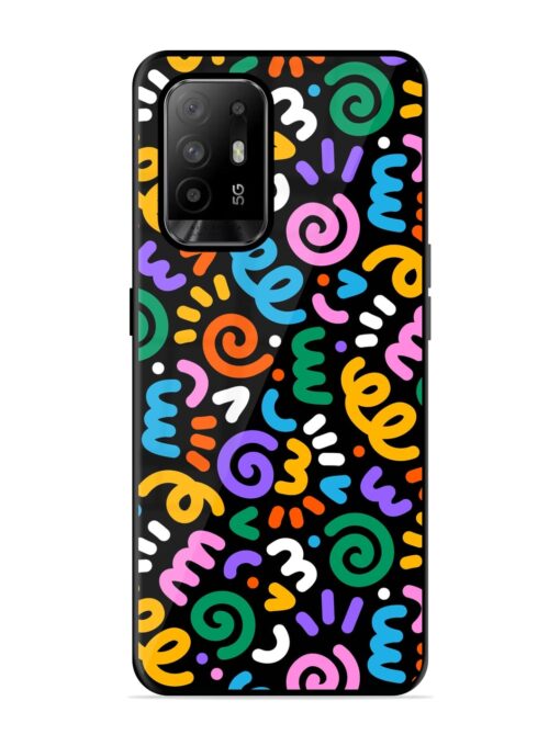 Colorful Seamless Vector Glossy Metal Phone Cover for Oppo F19 Pro Plus Zapvi