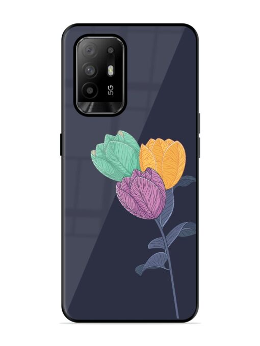 Flower Vector Glossy Metal Phone Cover for Oppo F19 Pro Plus Zapvi