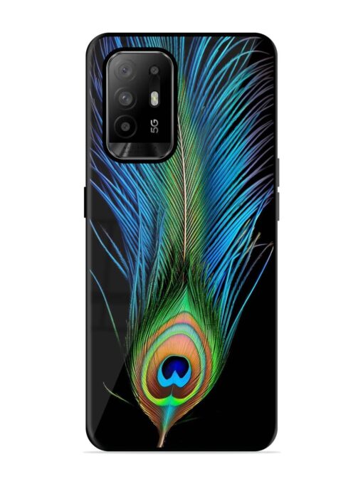 Peacock Feather Glossy Metal TPU Phone Cover for Oppo F19 Pro Plus Zapvi