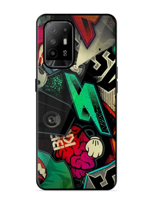 Graffiti Art Glossy Metal Phone Cover for Oppo F19 Pro Plus Zapvi