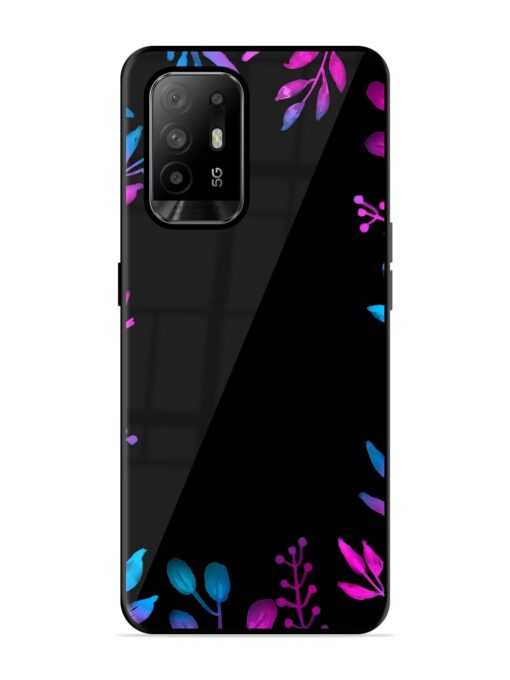 Flower Pattern Watercolor Glossy Metal Phone Cover for Oppo F19 Pro Plus Zapvi