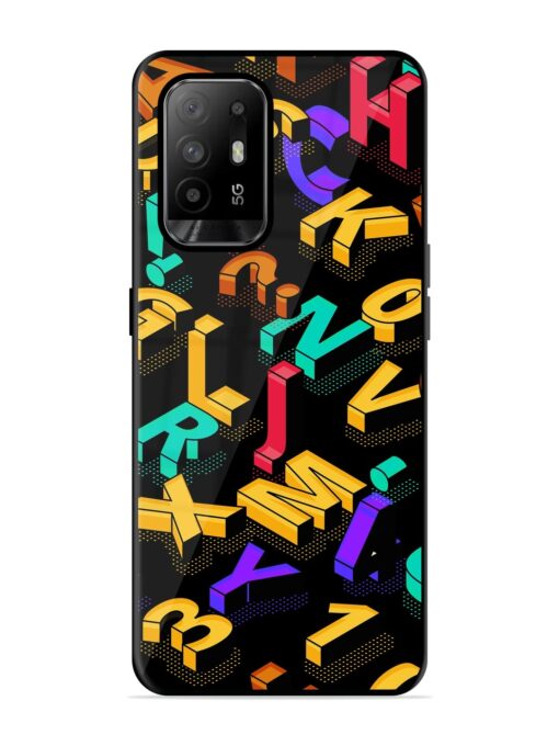 Seamless Pattern With Letters Glossy Metal Phone Cover for Oppo F19 Pro Plus Zapvi