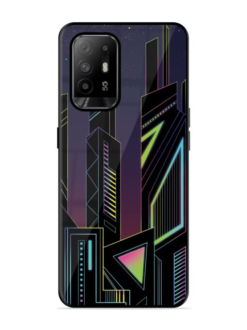 Neon Dreamscape Glossy Metal Phone Cover for Oppo F19 Pro Plus