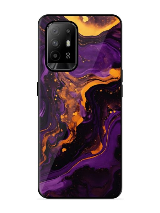 Painting Of A Purple Glossy Metal Phone Cover for Oppo F19 Pro Plus Zapvi