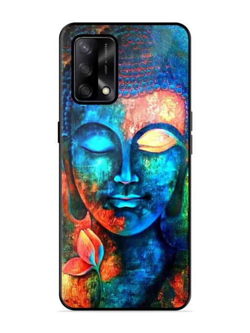 Buddha Painting Glossy Metal Phone Cover for Oppo F19S Zapvi