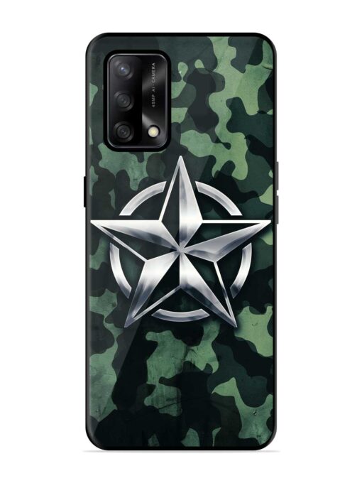 Indian Army Star Design Glossy Metal Phone Cover for Oppo F19S Zapvi