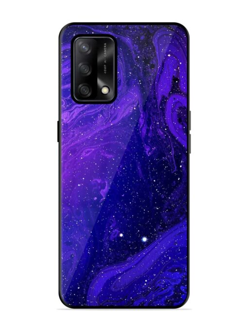 Galaxy Acrylic Abstract Art Glossy Metal Phone Cover for Oppo F19S