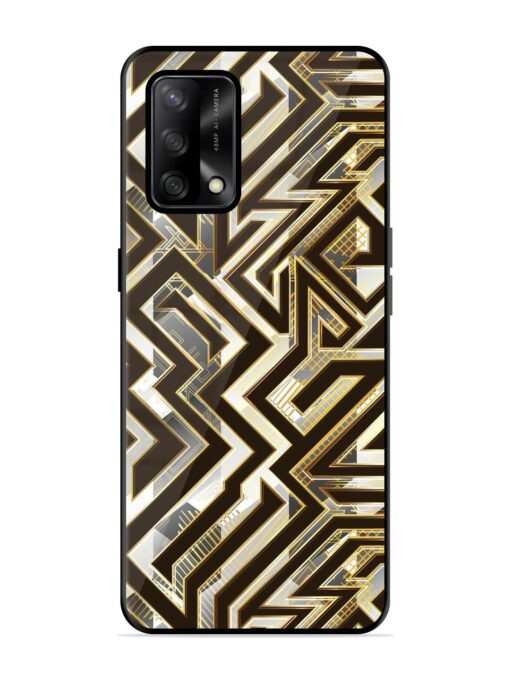 Technology Geometric Seamless Glossy Metal Phone Cover for Oppo F19S