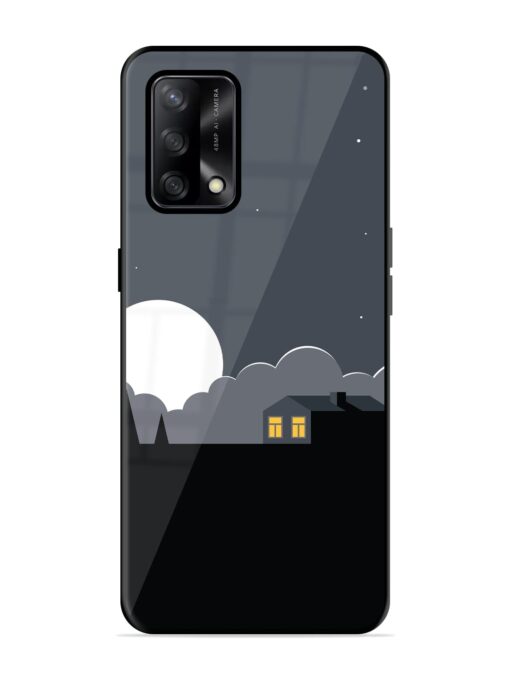 Full Moon Vector Art Glossy Metal Phone Cover for Oppo F19S Zapvi