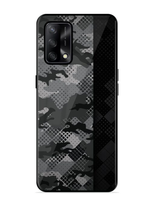 Dark Camouflage Glossy Metal Phone Cover for Oppo F19S Zapvi