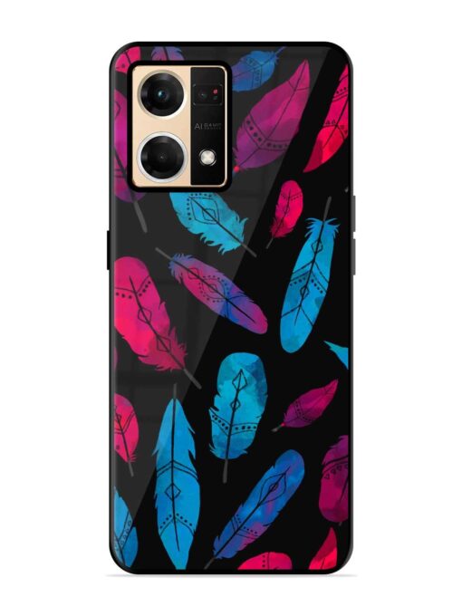 Feather Art Glossy Metal Phone Cover for Oppo F21 Pro (4G)