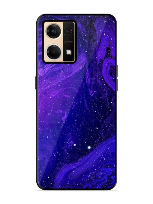 Galaxy Acrylic Abstract Art Glossy Metal Phone Cover for Oppo F21 Pro (4G)