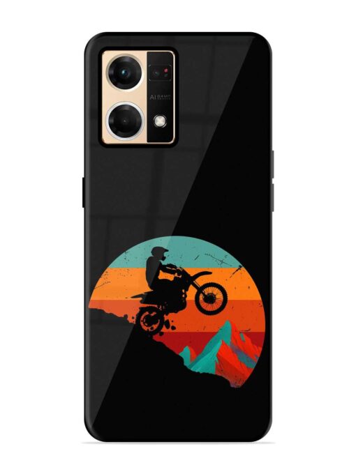 Mountain Bike Glossy Metal Phone Cover for Oppo F21 Pro (4G)