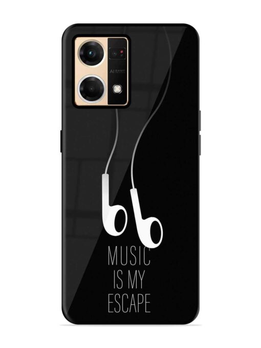 Music Is My Escape Glossy Metal Phone Cover for Oppo F21 Pro (4G)