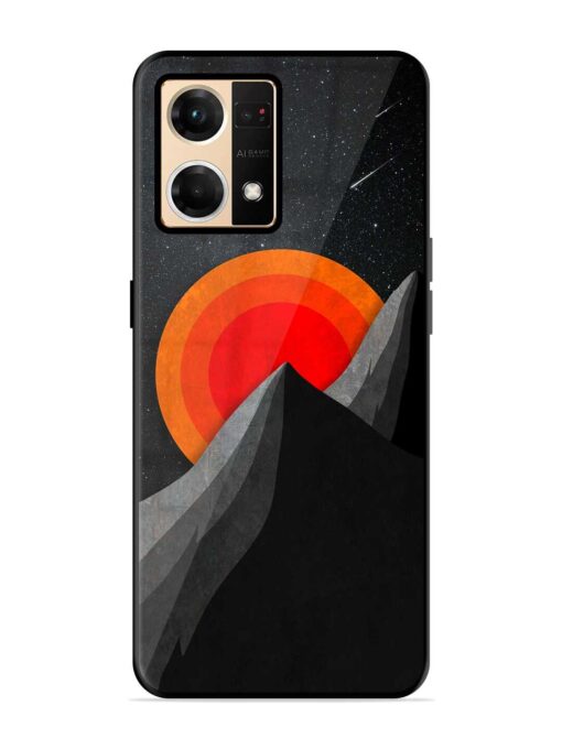 Black Mountain Glossy Metal Phone Cover for Oppo F21 Pro (4G)