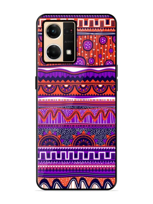 Ethnic Seamless Pattern Glossy Metal TPU Phone Cover for Oppo F21 Pro (4G)