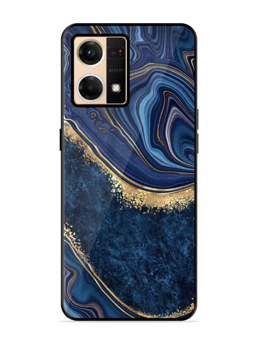 Abstract Background Blue Glossy Metal TPU Phone Cover for Oppo F21 Pro (4G) Zapvi