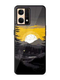 Sunset Vector Glossy Metal Phone Cover for Oppo F21 Pro (4G)
