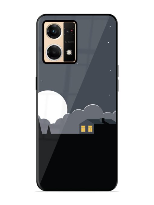 Full Moon Vector Art Glossy Metal Phone Cover for Oppo F21 Pro (4G)