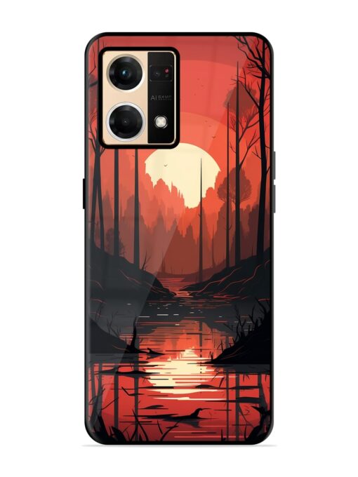 Natural Landscape Glossy Metal Phone Cover for Oppo F21 Pro (4G)