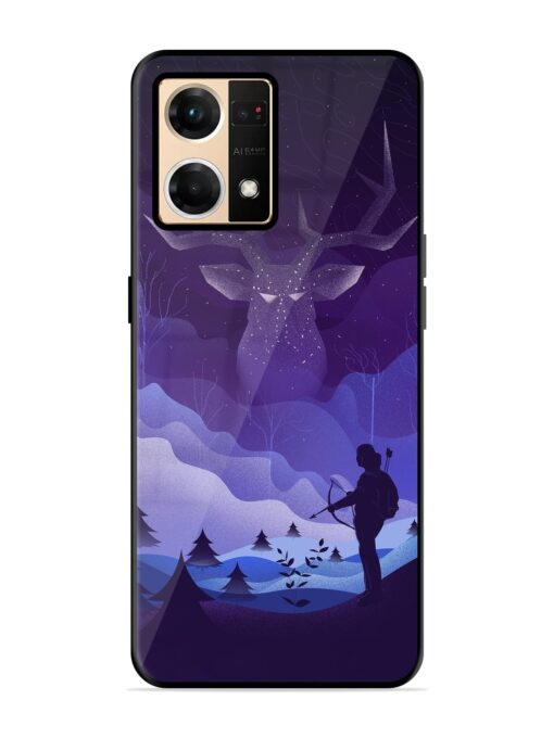 Deer Forest River Glossy Metal Phone Cover for Oppo F21 Pro (4G)