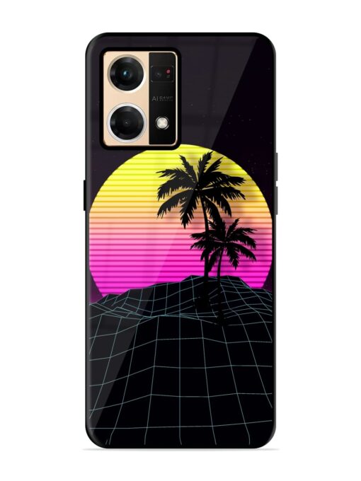 Coconut Vector Glossy Metal Phone Cover for Oppo F21 Pro (4G)