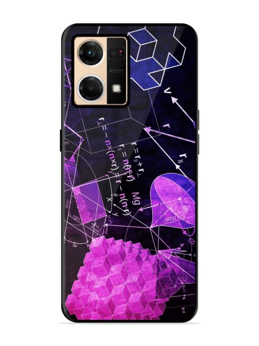 Math Physics Formula Art Glossy Metal Phone Cover for Oppo F21 Pro (4G)